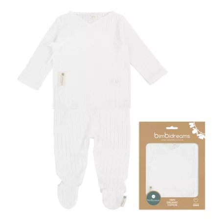 Bimbidreams Set Jubón y Polaina Liso Blanco