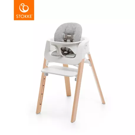 Stokke® Steps Trona Evolutiva asiento blanco / patas naturales 349701