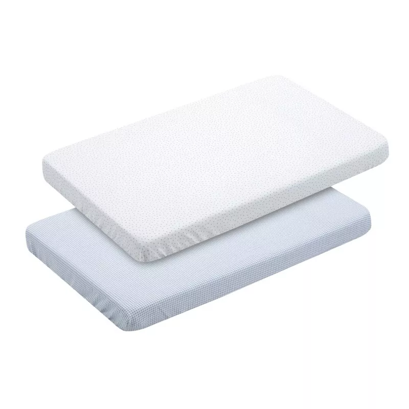 Sábanas Bajeras Minicuna Vichy10 azul Sábanas Bajeras Minicuna Vichy10 azul