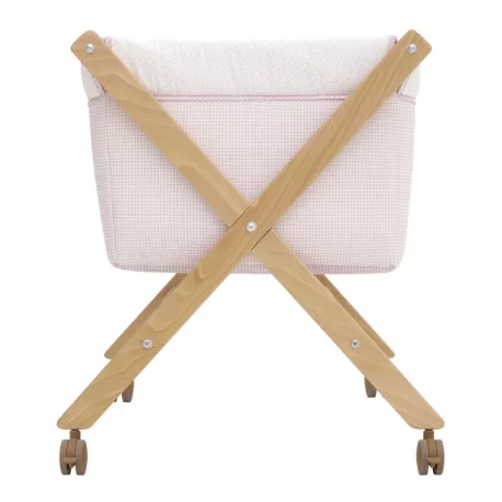 Minicuna Tijera Madera Vichy10 rosa