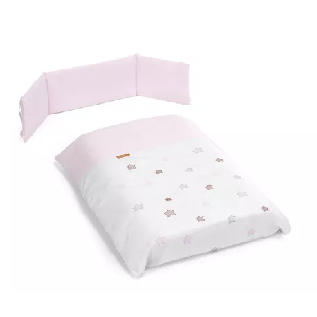 Cotinfant Funda Nórdica Minicuna Colecho Doco Sleeping + Protector Star Rosa TECNP90X50SRS