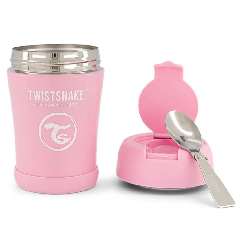 Twistshake Termo Sólidos 350 ml rosa pastel
