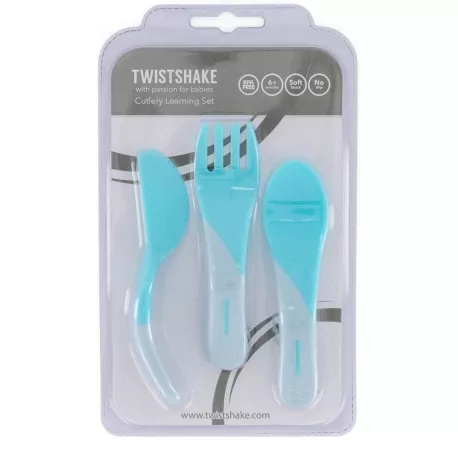 Twistshake Set Cubiertos Aprendizaje +6M azul