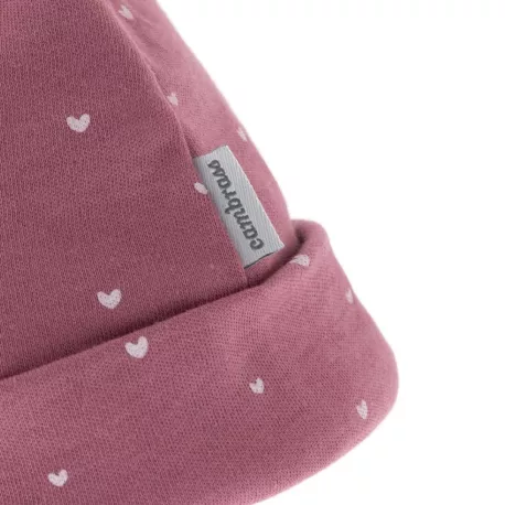 Cambrass Gorro Primera Puesta Corazones Frambuesa detalle