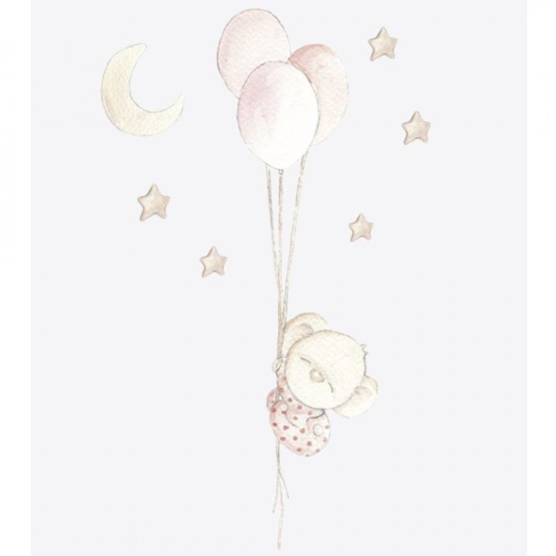 Sueños de Cigüeña Vinilo Infantil Bear Balloon Girl