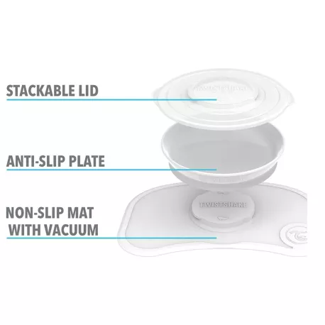 Twistshake Mantel Antideslizante Click Mat blanco partes