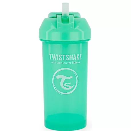 Twistshake Vaso Aprendizaje Antiderrame Straw Cup verde frente