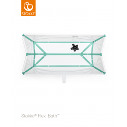Stokke Pack Bañera plegable Flexi Bath con asiento blanco-aqua verde 531505