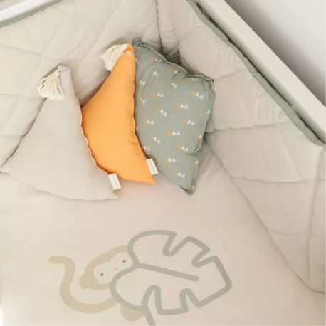 Bonjourbébé Protector de Cuna 60/70 Monstera Monkey reverso