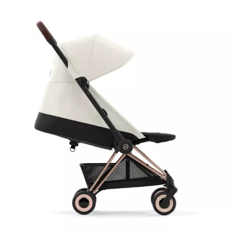 Cybex Silla de Paseo Coya Chasis Rosegold Off white reclinada