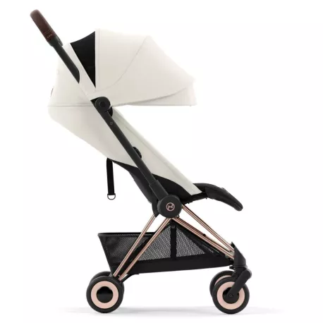 Cybex Silla de Paseo Coya Chasis Rosegold Off white reclinada