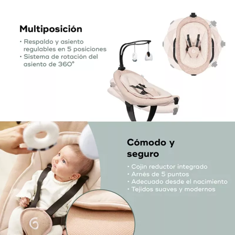 Babymoov Hamaca Balancín Bebé Swoon Evolution Connect