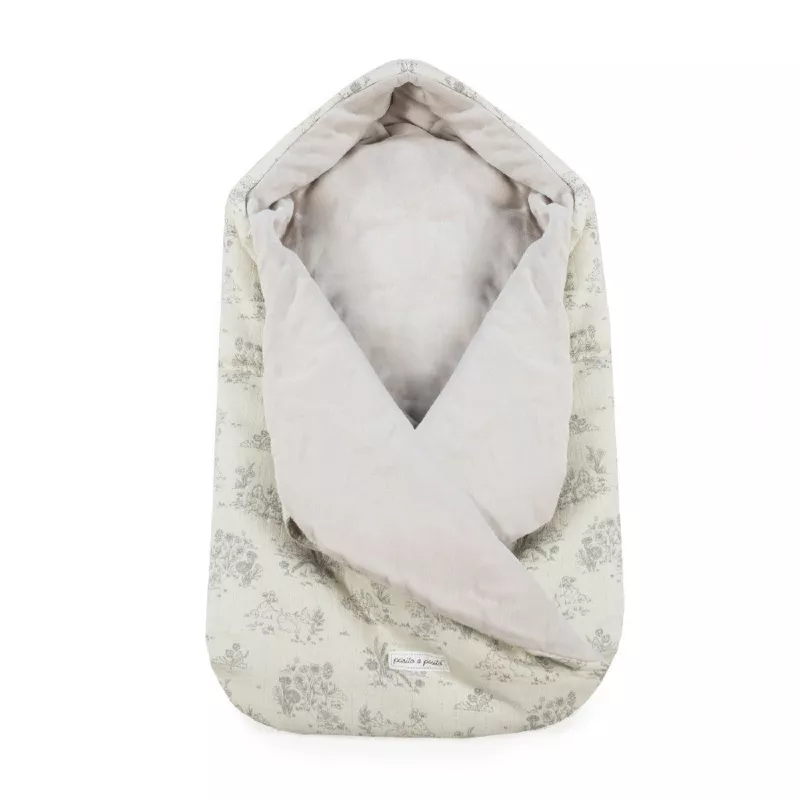 Pasito a Pasito Saco Arrullo Toile de Jouy cream interior