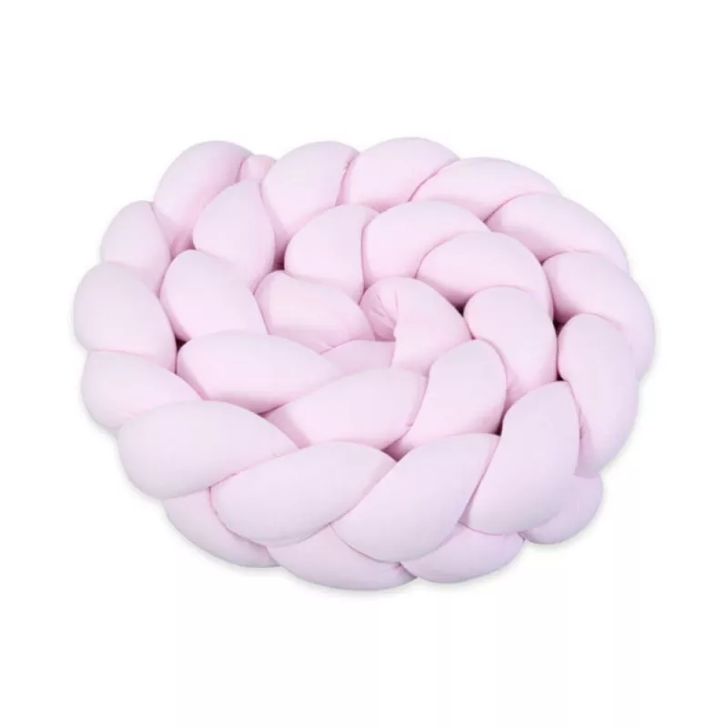 Babybay Protector de Cuna Trenza 200 cm  rosa enrollado