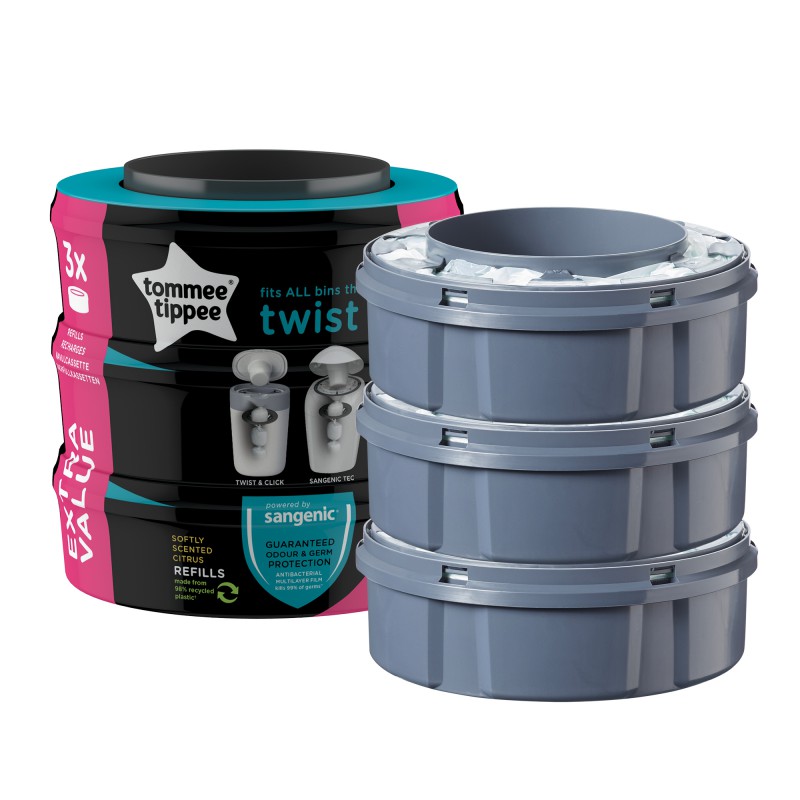 Paquete de 9 Recambios compatible con el contenedor de pañales Tommee Tippee  Sangenic Tec Simplee Sangenic Twist & Click（compatible con todos） :  : Bebé