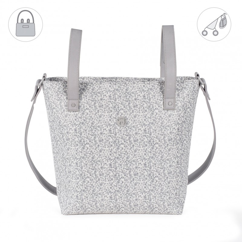 Pasito a Pasito Bolsa Panera Flower Mellow gris 74940