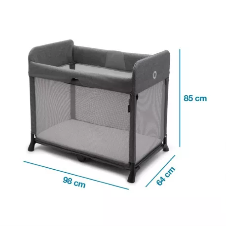 Bugaboo Cuna de Viaje Stardust  Gris Melange 952000GM01 medidas abierta