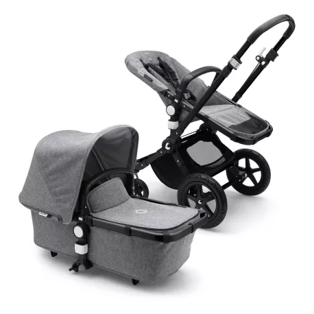 Bugaboo Cameleon 3 Plus Capota gris melange, fundas gris melange, chasis negro PV003127