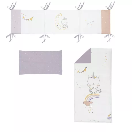 Bimbidreams Colcha y Protector Unicornio