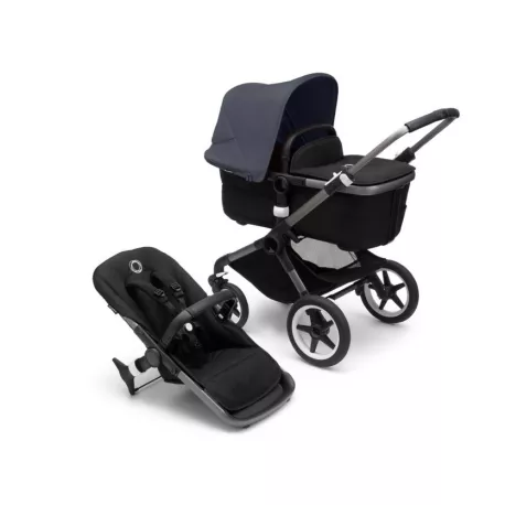 Bugaboo Fox 3 Chasis Graphite y Fundas Negro Medianoche Azul Tormenta