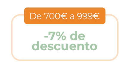 De 700€ a 999€: -7% de descuento